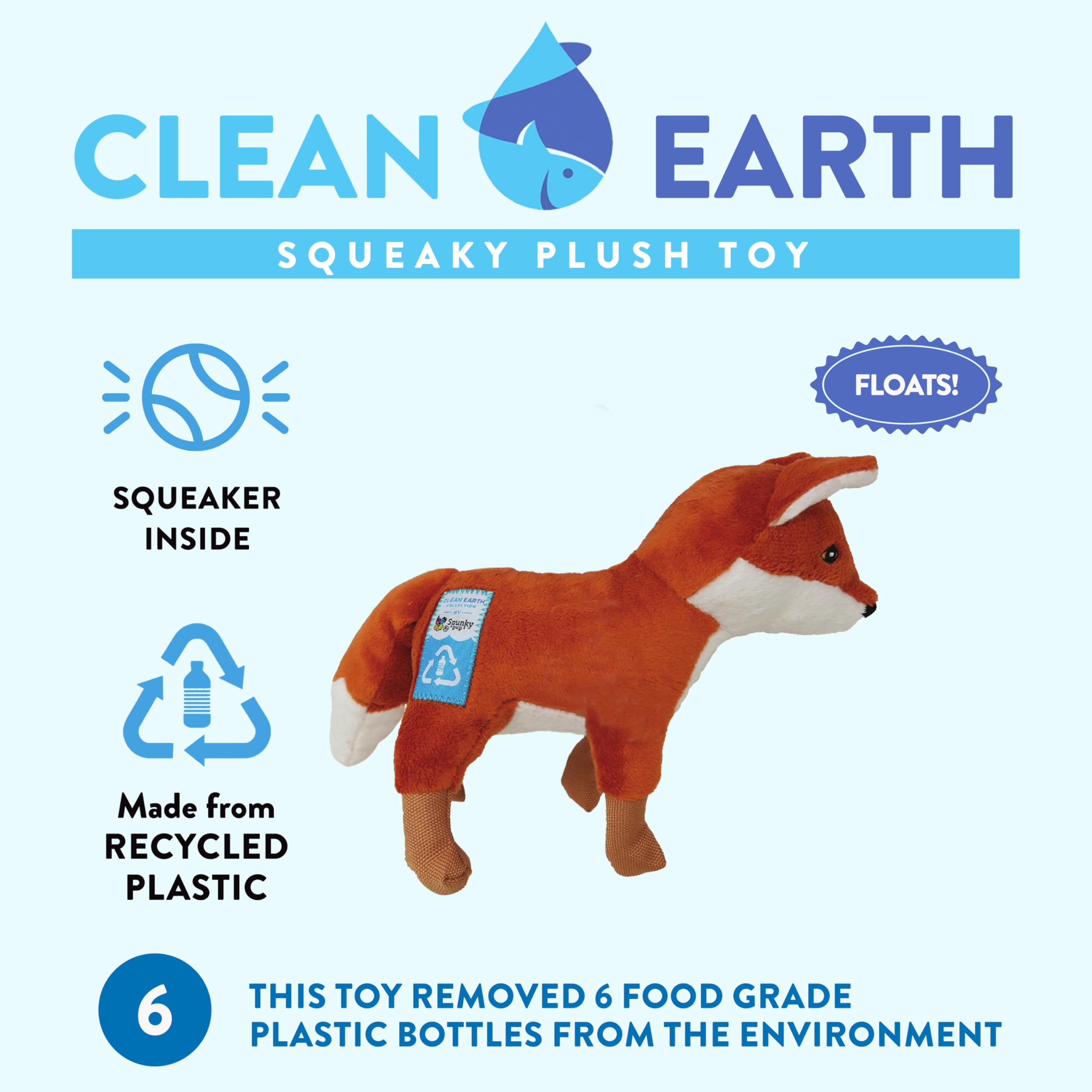 Amazon.com: Spunky Pup Clean Earth Plush Fox | Made from 100